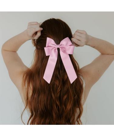 2 Pack Bow Hair Clips Pink Hair Bows for Women Girls Large Bow Clips Hair Barrette Hair Accessories Cherry Pink - Buy Online on SooperMarket.com