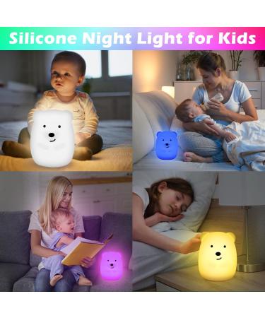 Buy Children's Night Light - 9 Colors & 3 Modes Silicone Touch & Remote Control USB Charging - Perfect Baby Lamp for Kids' Room - Buy Online on SooperMarket.com