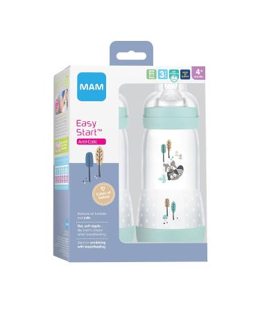 MAM Easy Start Anti Colic 11 oz Baby Bottle Easy Switch Between Breast and Bottle Reduces Air Bubbles and Colic 2 Pack 4+ Months Matte/Boy - Buy Online on SooperMarket.com
