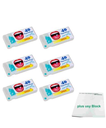 PaperMints Cool Caps Mint One by One Sugarfree 6-pack (6x40pcs freshness pearls with mint flavor) + usy block