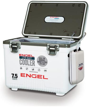 Engel 7.5qt Live Bait Cooler with 2nd Gen 2-Speed Portable Aerator Pump | Fishing Bait Station for Shrimp, Minnows, and Live Bait - Buy Online on SooperMarket.com