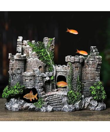 Movoja Aquarium Decoration - Medieval Castle Ornament for Freshwater & Saltwater Aquariums - Ruin Ritterburg Castle Accessory - Buy Online on SooperMarket.com