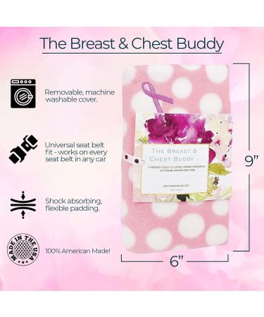 Breast and Chest Buddy Seatbelt Cushion for Mastectomy & Reconstruction | Polka Dots & Ribbon Design - Buy Online on SooperMarket.com