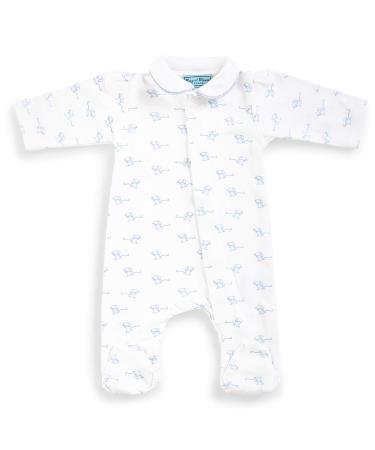 Magnet Mouse: Original Magic Mouse Sleepsuit Cotton Onesie with magnetic fastenings (no fiddly poppers or buttons) Pale Blue 6 Months
