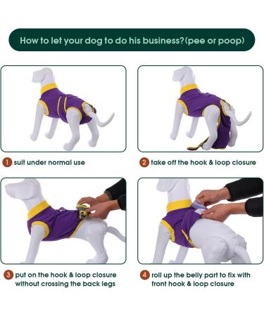 Kuoser Dog Body After Surgery - Breathable Recovery Suit for Male & Female Dogs | Leakage Protection & Anti-Licking | Purple L (1 Pack) - Buy Online on SooperMarket.com