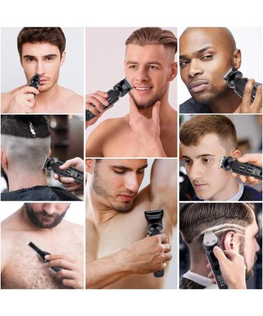Hatteker 8-in-1 Beard & Mustache Trimmer for Men | Waterproof Hair Clipper & T-Blade Electric Razor | Cordless Grooming Kit & Gift for Men - Buy Online on SooperMarket.com