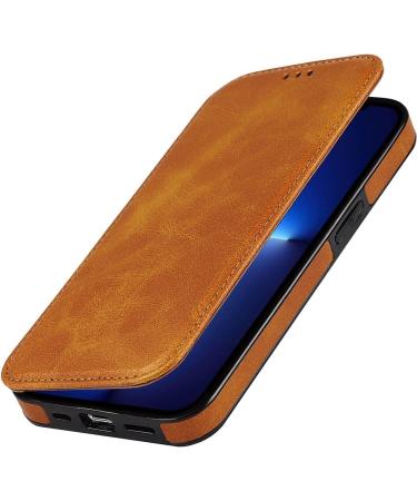 BRART Wallet Case for iPhone 13/13 Pro/13 Pro Max PU Leather Magnetic Protective Flip Case Cover with Credit Card Slot Viewing Stand Shockproof TPU (Color : Yellow Size : 13 mini 5.4") 13 mini 5.4" Yellow - Buy Online on SooperMarket.com