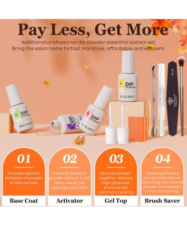 Modelones 32 Pcs Fall Orange Halloween Pumpkin Dip Powder Nail Kit with 20 Colors - Perfect for Nail Art Manicure Beginner DIY Salon - A1 Autumns Finest - Buy Online on SooperMarket.com