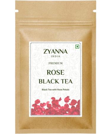 Zyanna Rose Black Tea - Premium Loose Leaf Tea with Rose Petals - 100g (3.53oz) - 50 Cups - Natural Ingredients - Brew Hot or Iced Tea - Buy Online on SooperMarket.com