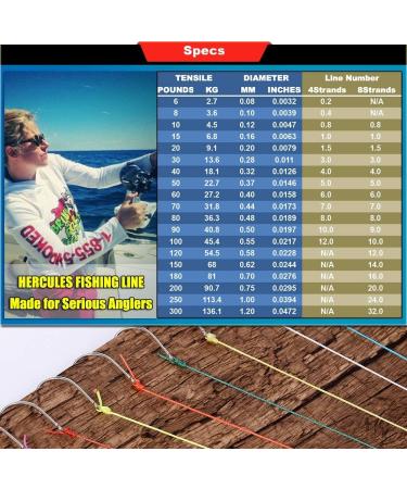 HERCULES Super Cast 8 Strands Braided Fishing Line | Salt-Water, 10-300LB Test | 109-1094 Yards | Hi-Grade Performance | Blue Camo, 30LB-0.28MM - Buy Online on SooperMarket.com