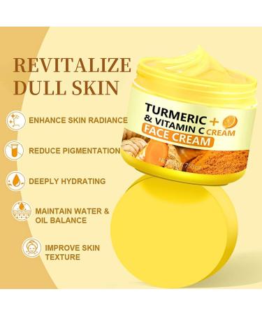Turmeric Face Cream Vitamin C Face Moisturiser Brightening Vitamin C Cream for Face Anti Aging Face Cream Dark Spot Remover for Face Moisturizing Turmeric Day Cream for Radiant Skin - Buy Online on SooperMarket.com