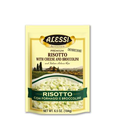 Alessi Autentico Premium Seasoned Risotto Italian Arborio Rice Easy to Prepare 6.5 Ounce (Cheese & Broccolini Pack of 6)