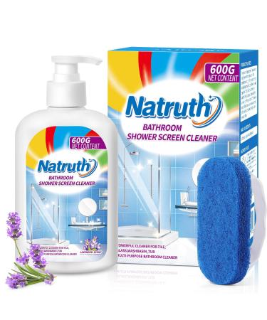 NATRUTH Lavender Bathroom Shower Screen Cleaner 500ml/17.6oz Bathroom Glass Cleaner Limescale Remover for Shower Screen