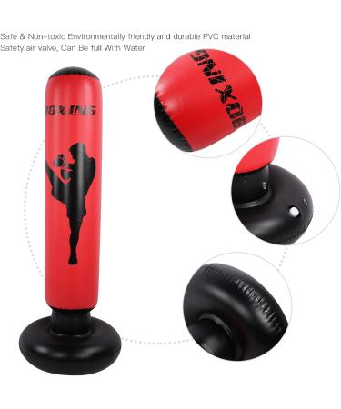 Punching Bag - Black & Red Kickboxing Bag for Taekwondo | Compact Fast Rebound | Fitness & Stress Relief - Buy Online on SooperMarket.com