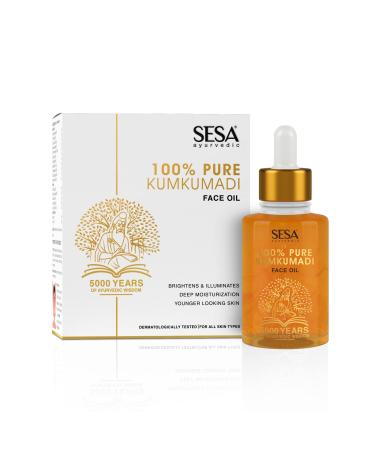SESA Kumkumadi Face Oil for Radiant& Glowing Skin Made with 100% Pure Kumkumadi Tailam Repairs Dull & Damaged Skin Provides Deep Moisturization Suitable for all Skin Types 30ml or 1 Oz