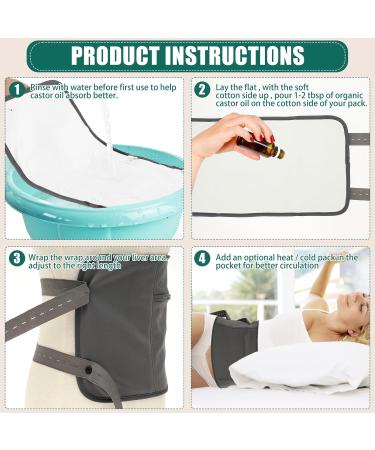 7 Pack Castor Oil Wrap Pack for Neck Waist Chest Castor Oil Liver Wrap Pack Kit Reusable Castor Oil Compress Wrap Pad Castor Oil Wrap Organic Cotton Flannel for Liver Detox Inflammation (Style 1) - Buy Online on SooperMarket.com