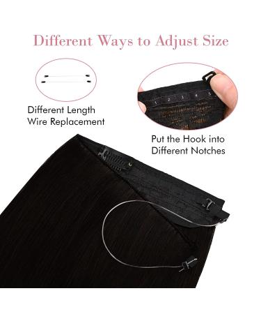 REECHO Invisible Wire Hair Extensions - 16 Inch Curly Wavy Headband Hairpiece for Women - Adjustable & Secure Clips - Buy Online on SooperMarket.com