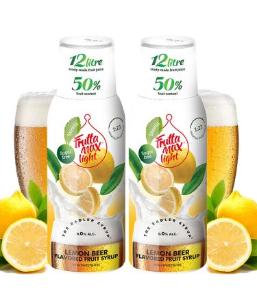2 Pack - Light - Low Carb - Fitness Syrup by FruttaMax | Zero Sugar | with Stevia | 50% Fruit Content 500ml (2 x Lemon-Radler - Light)