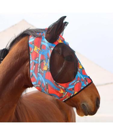 Harrison Howard Stretchable Horse Mask - UV Protection Comfortable & Breathable Knitted Design (Large) - International Shipping Available - Buy Online on SooperMarket.com