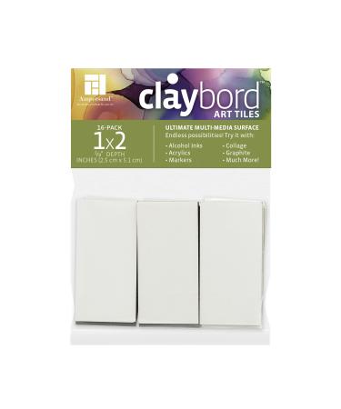 Ampersand Claybord Art Tiles 1/8th inch Flat Profile 1x2 inch Pack of 16 (CBS012)