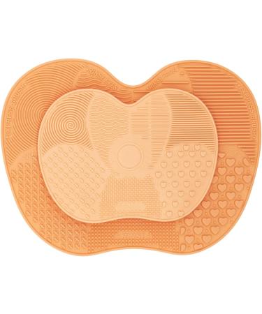 waschies Silicone Makeup Brush Cleaning Pad Apricot Makeup Brush Cleaning Mat Makeup Brush Scrubber Pad Portable Washing Tool for Makeup Brushes in Two Different Sizes - Buy Online on SooperMarket.com