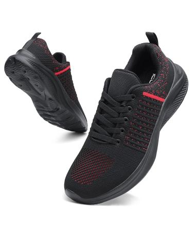 HECODI Wide running shoes men damping street running shoes comfortable breathable indoor jogging shoes slippery sneakers 40 EU far red