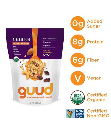 GUUD Fuel Pack Muesli Cereal Variety Pack - 12 Oz (6 Pack) | Athlete Fuel, Brain Fuel, Gut Fuel - Vegan, Non-GMO, Kosher - Buy Online on SooperMarket.com