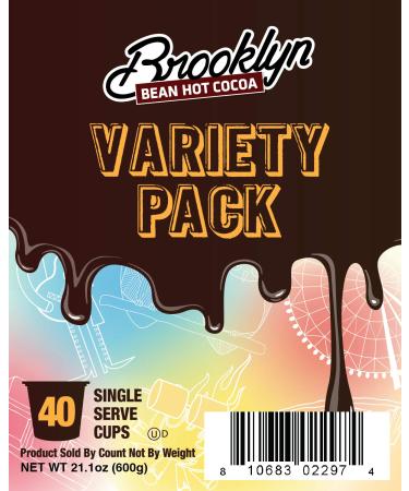 Brooklyn Beans Hot Chocolate Variety Pack Pods - 40 Count - Compatible with 2.0 K-Cup Brewers - Assorted Hot Chocolate - 1 Pack - Buy Online on SooperMarket.com