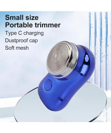 Electric Beard Trimmer Long Battery Life Type C Rechargeable Mini Beard Trimmer One Button Control for Car (Polished Blue) - Buy Online on SooperMarket.com