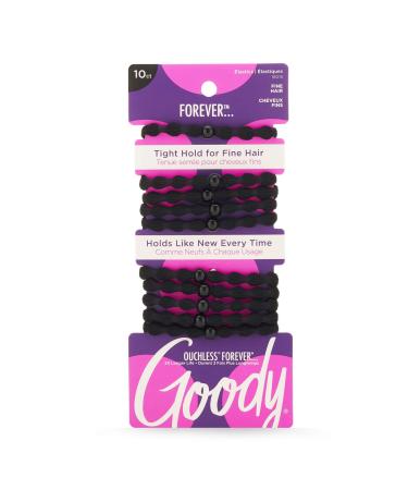 Goody Forever Ouchless Hair tie elastic fine 4 mm for fine hair hair accessories for women and girls perfect for durable braids ponytail and more black fine hair