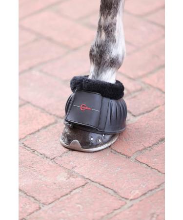 Covalliero Bell Boots Rubber with Fur Edge Black Full | Premium Equestrian Gear for Comfort & Style - International Shipping Available - Buy Online on SooperMarket.com