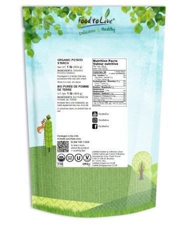 Organic Potato Starch 1lb - Non-GMO Unmodified Powder for Cooking & Baking - Vegan & Kosher - Great for Thickening Sauces, Soups & Gravy - Buy Online on SooperMarket.com