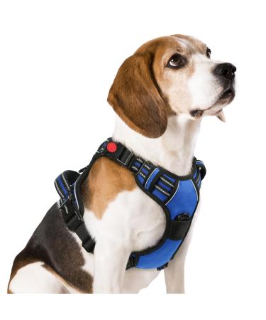 Rabbitgoo dog harness medium -sized dogs dog harness without train adjustable dishes dog without choking anti -pull dog harness with handle soft padded reflective chest harness blue M m (1 Pack) blue