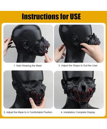 Airsoft Mesh Skull Mask for Halloween Cosplay & Paintball - Black - Buy Online on SooperMarket.com