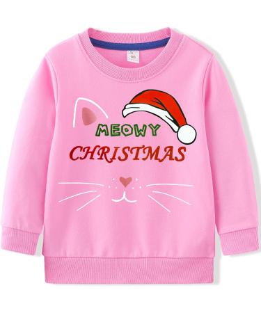 Girls Christmas Jumper - Santa Reindeer Tops for Kids | Xmas Cat Design | 4-5 Years - Buy Online on SooperMarket.com