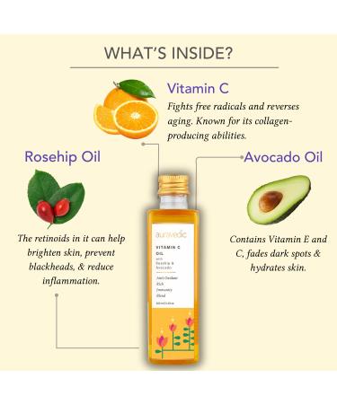 Vitamin C Oil for Skin - Natural & Organic Face Moisturizer with Rosehip Avocado & Vitamin E - 3.38 Fl Oz (100ml - Buy Online on SooperMarket.com