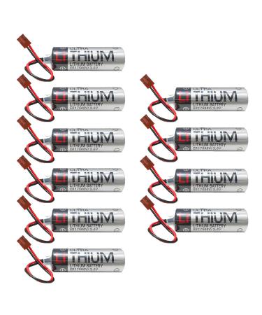 10 Pack ER6VCT ER6V/3.6V PLC Battery for Robot OTC 2000mAh with Small Brown Plug
