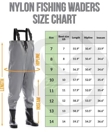 Foxelli Chest Waders - Waterproof Fishing Waders for Men & Women with Boots | Lightweight 2-ply Nylon/PVC Construction | Size 10 - Buy Online on SooperMarket.com