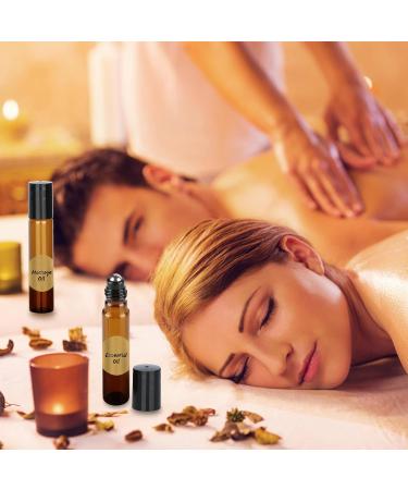 20 Pack 10ml Brown Roll-On Glass Bottles for Essential Oils - Refillable Fragrance & Cosmetic Containers - Buy Online on SooperMarket.com