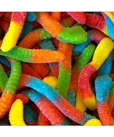 Yummy Gummy Sour Jelly Worms - 1KG Bag - Sour Neon Worms - Worm sweets - Buy Online on SooperMarket.com