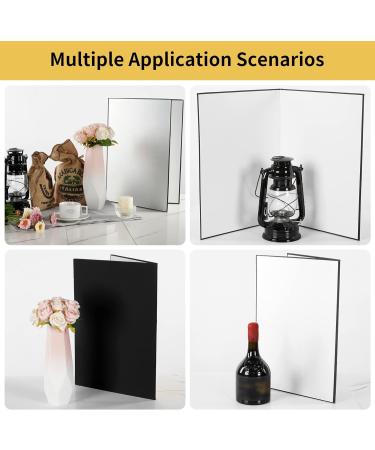 Meking 3 in 1 Photography Reflector Cardboard 17x12 inch A3 Folding Light Diffuser Board - Black Silver White for Product and Food Photography - Buy Online on SooperMarket.com