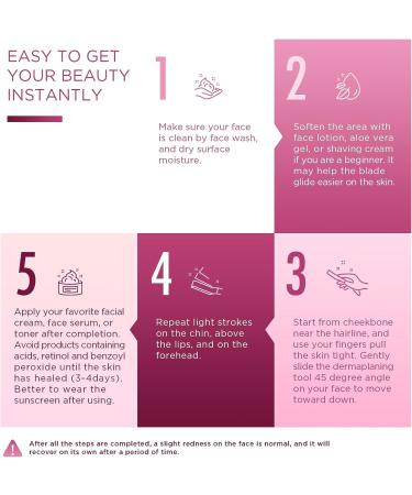 Professional Dermaplane Razor for Women - 6pcs Set for Face, Peach Fuzz, and Eyebrow Hair Removal | Gentle Skin Exfoliation Tool - Buy Online on SooperMarket.com