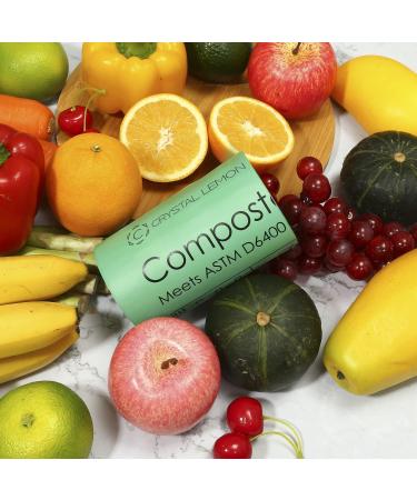 Crystal Lemon 13 Gallon Heavy Duty Compostable Trash Bags - Eco-Friendly Kitchen Garbage Bags - Buy Online on SooperMarket.com