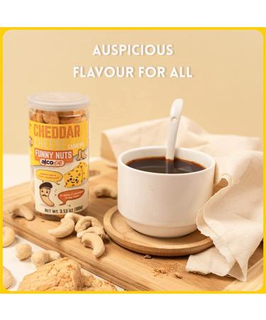 Alcoeats Cheddar Cheese Flavored Cashews - Halal Paleo All Natural Snack - Premium Quality 16 Oz Pack for Adults and Kids - Buy Online on SooperMarket.com