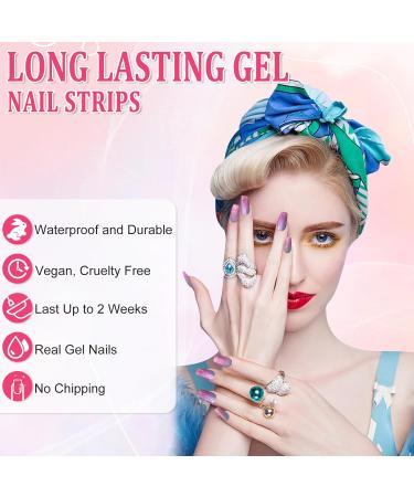 CBOIC 22-Piece Half-Hardened Gel Nail Polish Stickers - Aurora French UV Gel Strips Long-Lasting Self-Adhesive Nail Wraps for Fingers & Toes - Buy Online on SooperMarket.com