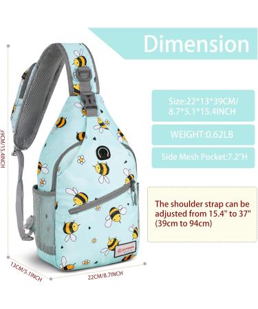 ZOMAKE Sling Bag - Water Resistant Mini Crossbody Chest Bag for Travel, Bee Blue - Buy Online on SooperMarket.com