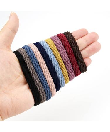 80 Pcs Seamless Cotton Hair Ties for Women - Elastic Wave Style Bands for Curly & Thick Hair - Buy Online on SooperMarket.com