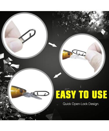 Lure Quick Change Black Nickel Fishing Snap Swivels - High Strength Stainless Steel Connector Snaps Tackle for Saltwater Fishing - Size S (44lb) - 50 pcs - Buy Online on SooperMarket.com