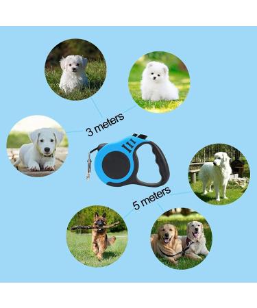 Retractable Dog Lead 5 m Retractable Dog Leash with Non-Slip Handle for Small Medium and Large Dogs Blue Blue 5M - Buy Online on SooperMarket.com
