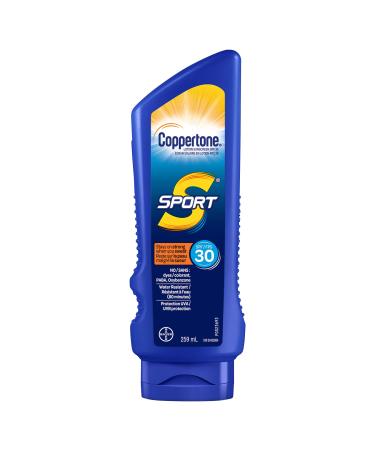 Coppertone Sport Sunscreen Lotion SPF 30 Lightweight and Water-Resistant UVA/UVB Protection Stays On Strong When You Sweat 259ml